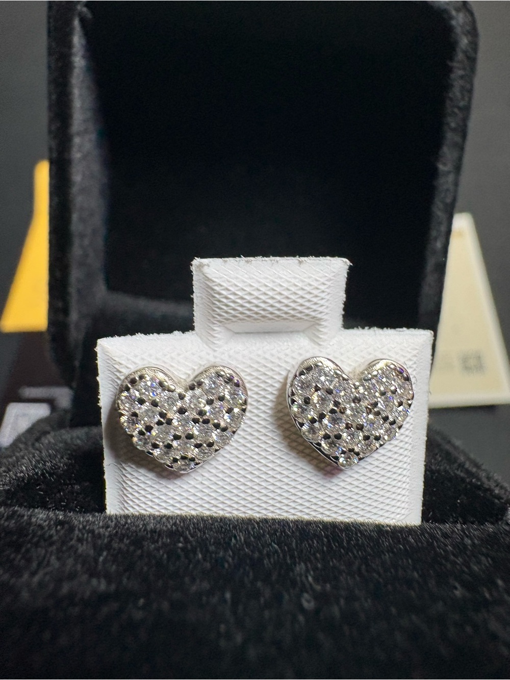 925 Sterling Silver Moissanite Heart Earrings